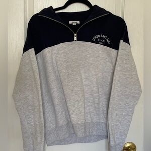 GARAGE Navy and Gray Quarter-Zip Sweatshirt